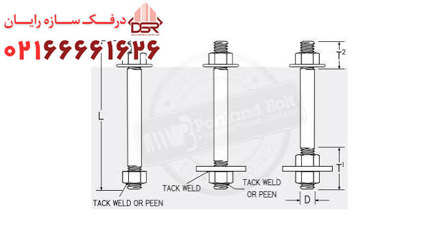 خرید انکربولت گالوانیزه گرم با ابعاد سفارشی