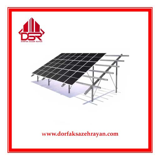 سازه خورشیدی ۱۰ پنله دو ردیف فولاد گالوانیزه