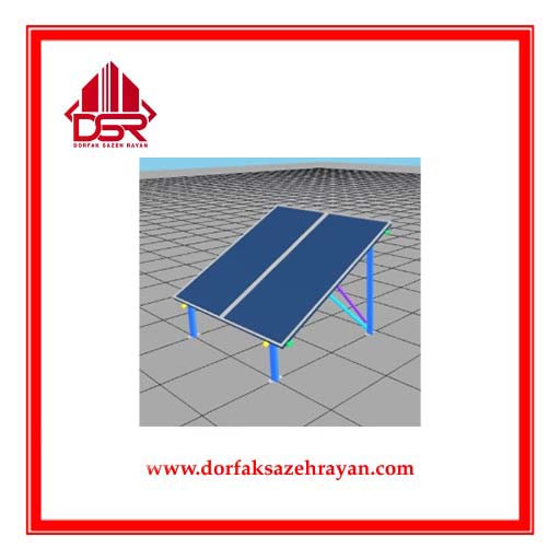 استراکچر پنل خورشیدی 2 پنله تک ردیف