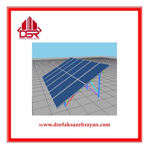 استراکچر پنل خورشیدی 12 پنله دو ردیف